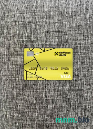 Croatia Raiffeisen bank visa obciążyć card wygląd fotograficzny skan PSD + zdjęcie